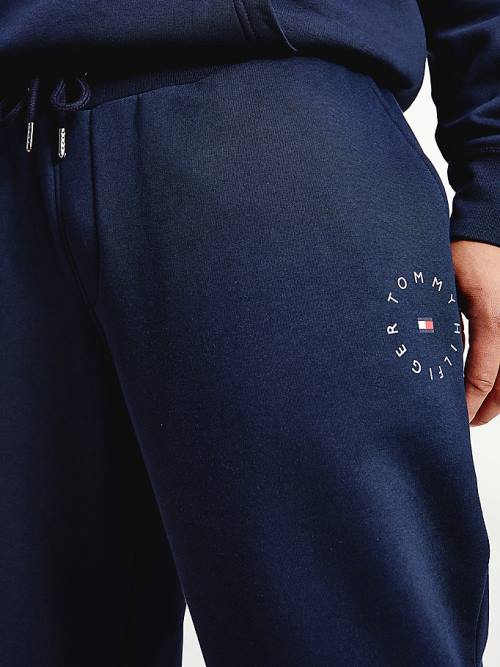 Tommy Hilfiger Plus Organic Pamut Flex Fleece Joggers Nadrág Férfi Kék | TH564PGA