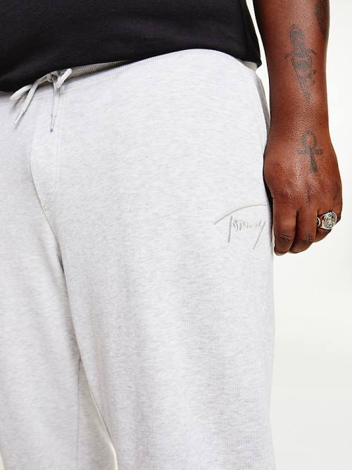 Tommy Hilfiger Plus Recycled Signature Logo Slim Fit Joggers Nadrág Férfi Szürke | TH702FAP