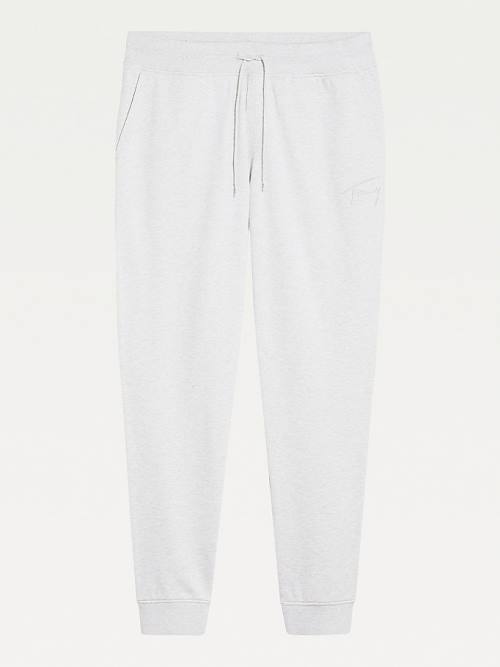 Tommy Hilfiger Plus Recycled Signature Logo Slim Fit Joggers Nadrág Férfi Szürke | TH702FAP