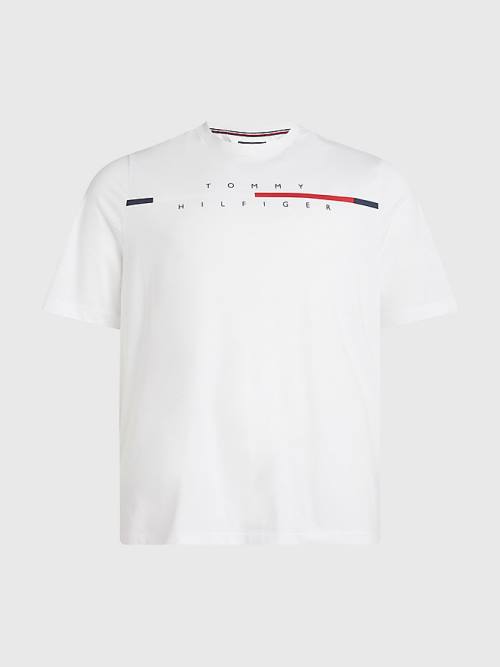 Tommy Hilfiger Plus Signature Split Logo Póló Férfi Fehér | TH496HNY