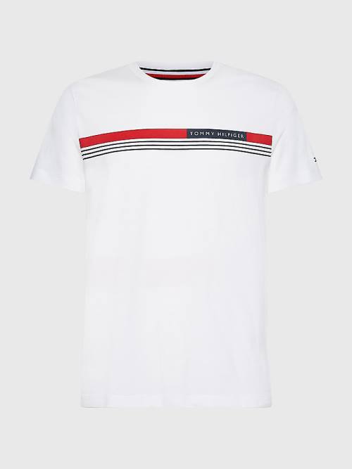 Tommy Hilfiger Plus Signature Tape Póló Férfi Fehér | TH246FNR