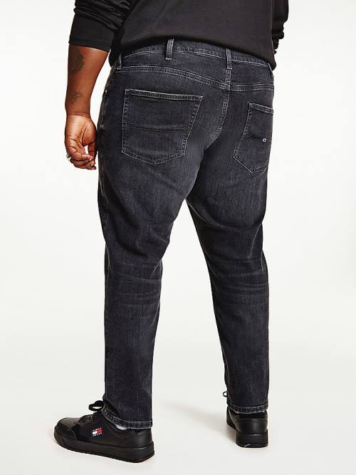 Tommy Hilfiger Plus Simon Skinny Distressed Black Farmer Férfi Denim | TH314OWD