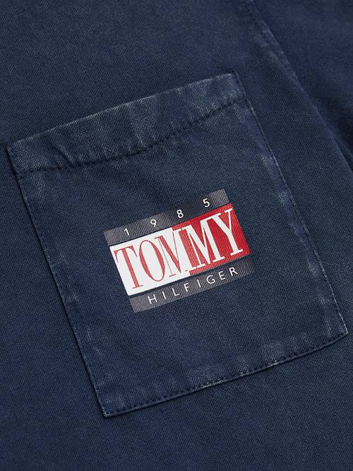 Tommy Hilfiger Pocket Logo Embroidery Póló Fiú Kék | TH528VHM