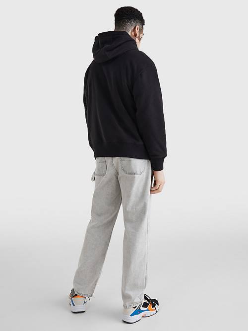 Tommy Hilfiger Polar Fleece Relaxed Fit Kapucnis Pulóver Férfi Fekete | TH846OQK