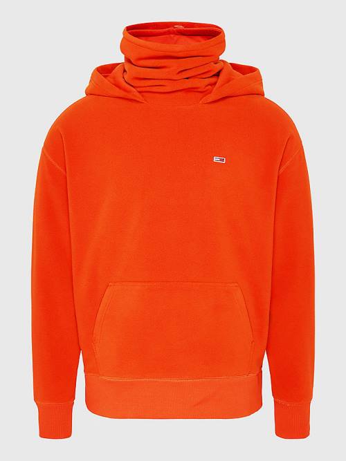 Tommy Hilfiger Polar Fleece Relaxed Funnel Neck Kapucnis Pulóver Férfi Piros | TH814RFI