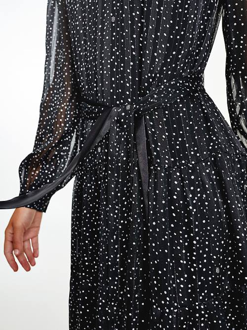 Tommy Hilfiger Polka Dot Fit And Flare Ruha Női Fekete | TH467JGI