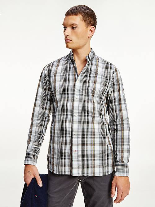 Tommy Hilfiger Poplin Check Regular Fit Ingek Férfi Kék | TH547VRU