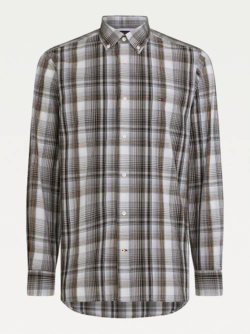 Tommy Hilfiger Poplin Check Regular Fit Ingek Férfi Kék | TH547VRU