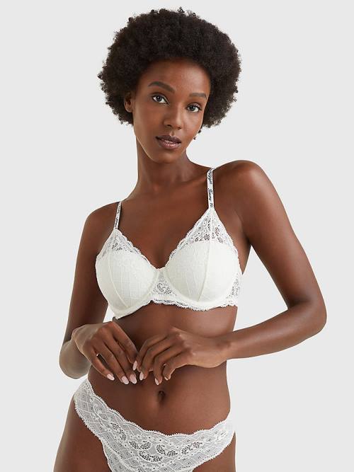 Tommy Hilfiger Prairie Csipke Half Cup Triangle Bra Fehérnemű Női Fehér | TH894FBY