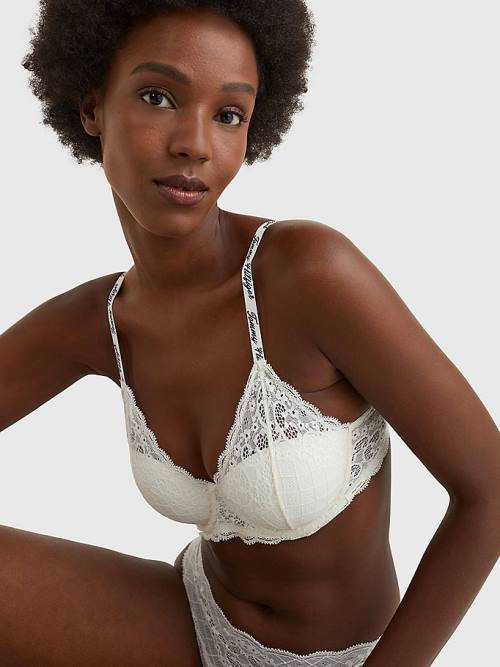 Tommy Hilfiger Prairie Csipke Half Cup Triangle Bra Fehérnemű Női Fehér | TH894FBY