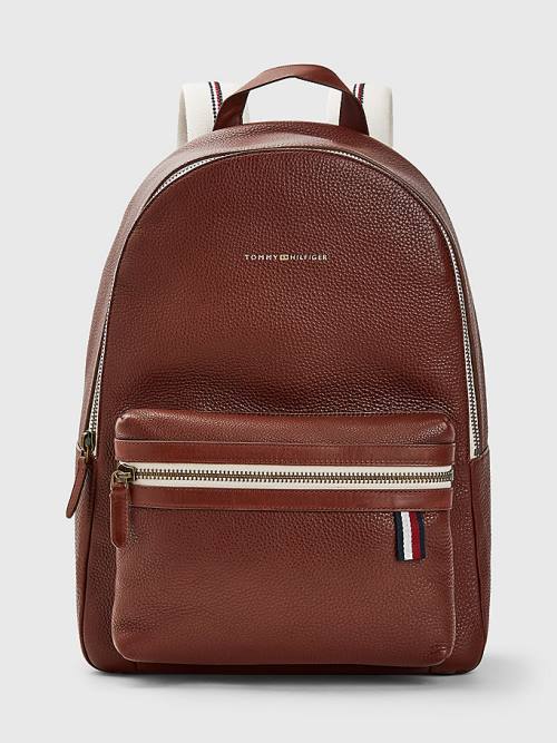 Tommy Hilfiger Premium Bőr Backpack Táska Férfi Barna | TH612VHI