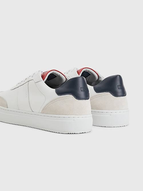 Tommy Hilfiger Premium Bőr Cupsole Tornacipő Férfi Fehér | TH391RFU