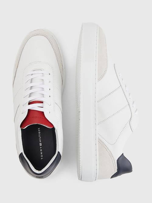 Tommy Hilfiger Premium Bőr Cupsole Tornacipő Férfi Fehér | TH391RFU