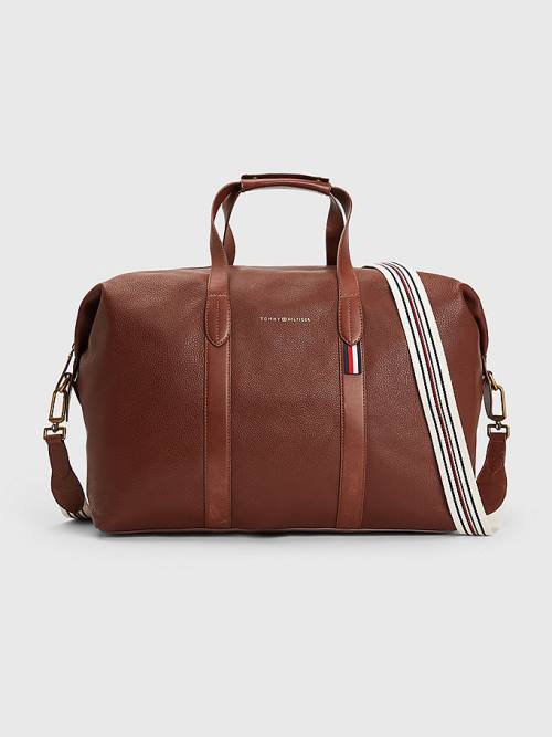 Tommy Hilfiger Premium Bőr Duffle Táska Férfi Barna | TH568VPO