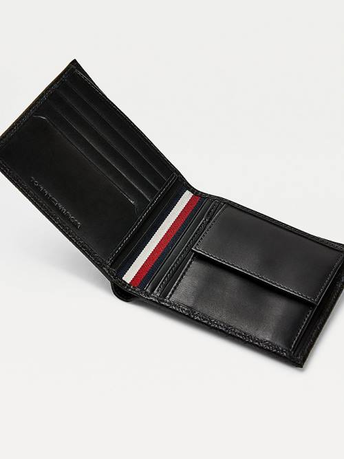 Tommy Hilfiger Premium Bőr Embossed Pénztárca Férfi Fekete | TH492GEJ