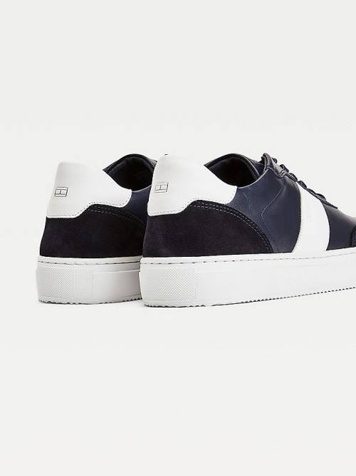 Tommy Hilfiger Premium Bőr Velúr Cupsole Tornacipő Férfi Kék | TH804AVC