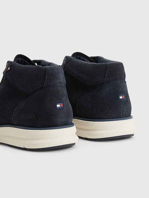 Tommy Hilfiger Premium Hybrid Velúr Chukka Alkalmi Cipő Férfi Kék | TH489OWY