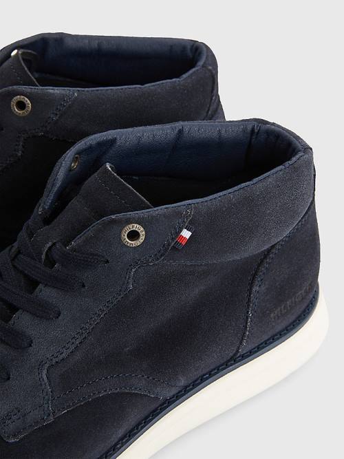 Tommy Hilfiger Premium Hybrid Velúr Chukka Alkalmi Cipő Férfi Kék | TH489OWY