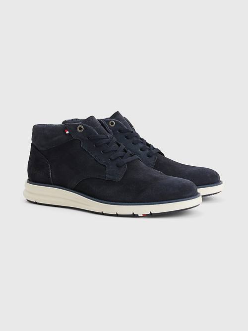 Tommy Hilfiger Premium Hybrid Velúr Chukka Alkalmi Cipő Férfi Kék | TH489OWY