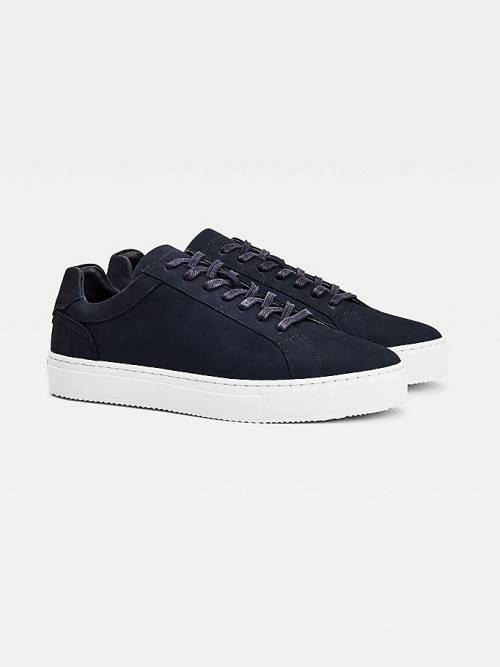 Tommy Hilfiger Premium Nubuck Bőr Cupsole Tornacipő Férfi Kék | TH654RXJ