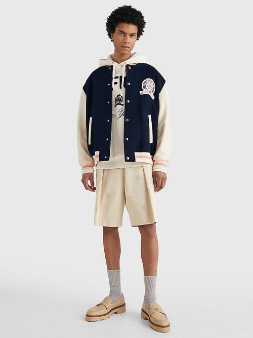 Tommy Hilfiger Prep Crest Varsity Kabát Férfi Kék | TH385DXT