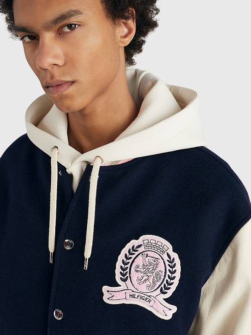 Tommy Hilfiger Prep Crest Varsity Kabát Férfi Kék | TH385DXT