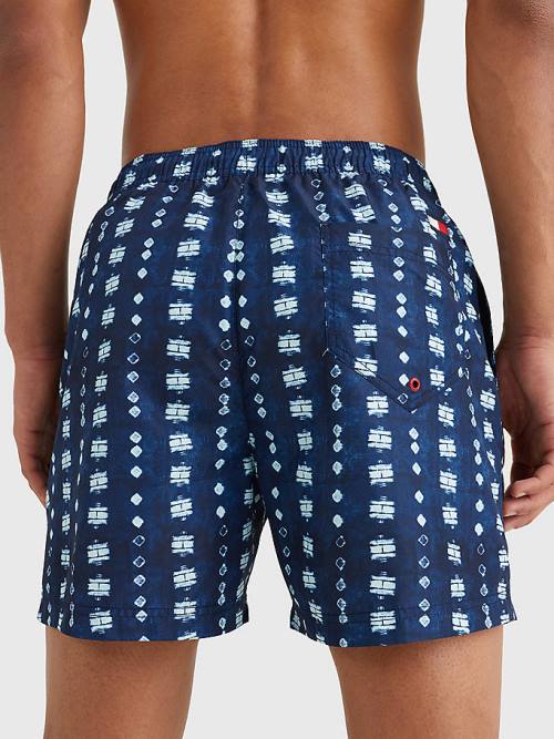 Tommy Hilfiger Print Drawstring Mid Length Shorts Fürdőruha Férfi Kék | TH607EYU