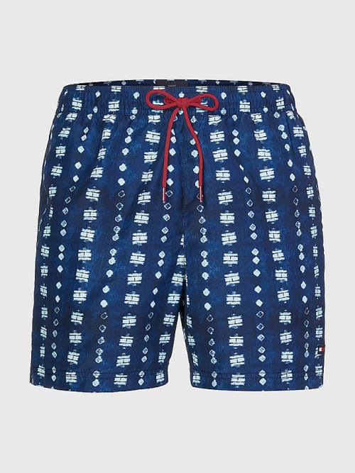 Tommy Hilfiger Print Drawstring Mid Length Shorts Fürdőruha Férfi Kék | TH607EYU