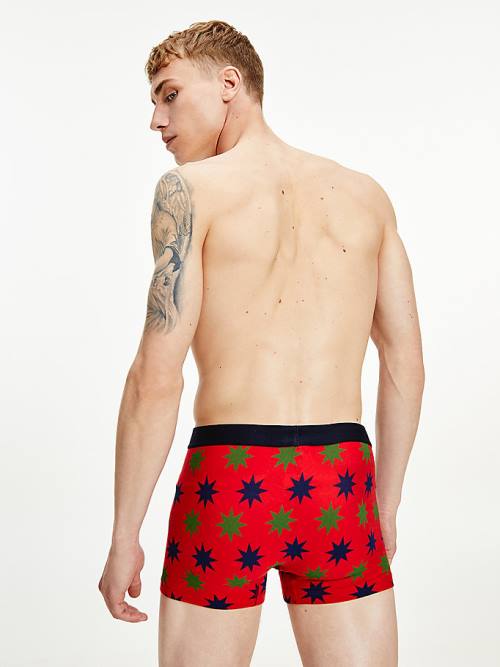 Tommy Hilfiger Print Pamut Trunks Fehérnemű Férfi Bézs | TH720QJR