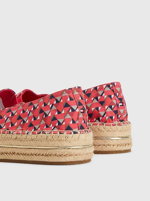 Tommy Hilfiger Printed Signature Logo Espadrilles Loafer Cipő Női Rózsaszín | TH491COV