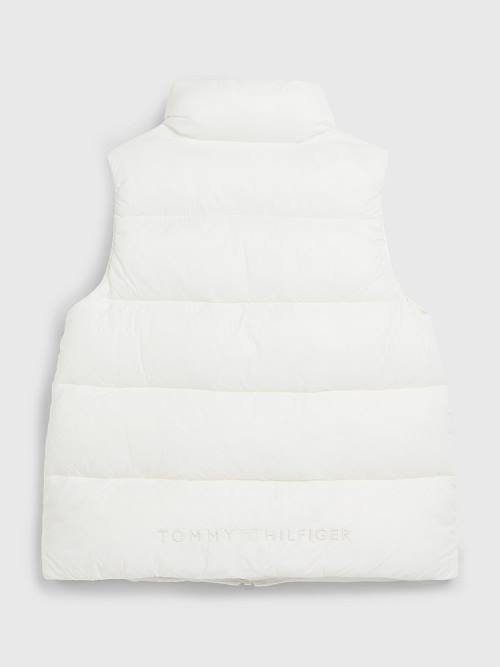 Tommy Hilfiger Puffer Zip-Thru Vest Kabát Lány Fehér | TH751YCZ