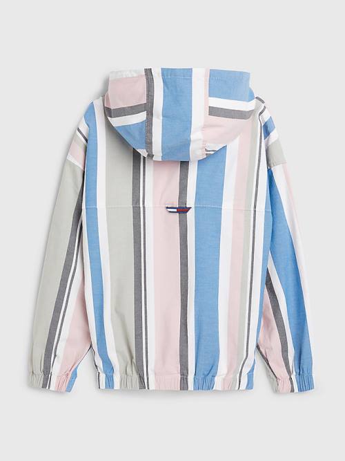 Tommy Hilfiger Pull-On Csuklyás Stripe Ingek Fiú Fehér | TH543CSD