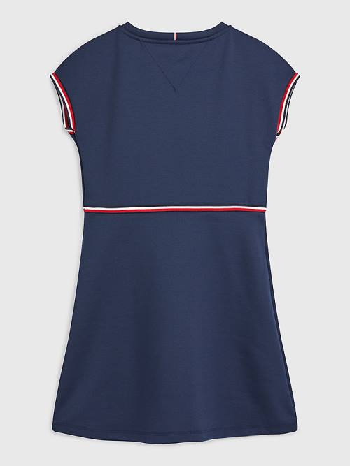 Tommy Hilfiger Punto Fit And Flare Ruha Lány Kék | TH572SWO