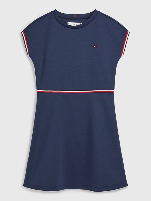 Tommy Hilfiger Punto Fit And Flare Ruha Lány Kék | TH572SWO