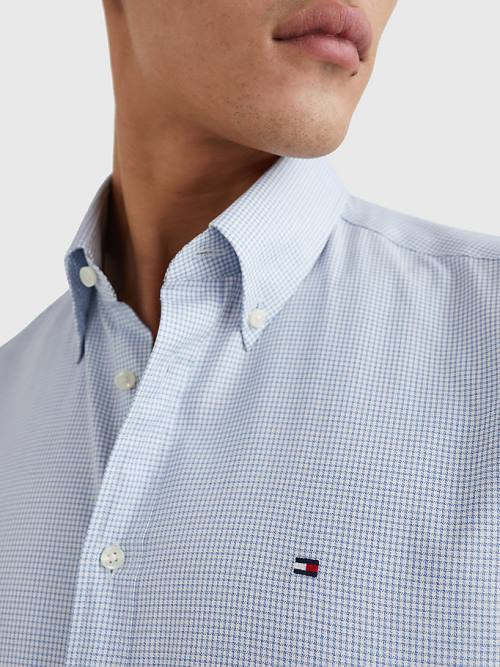 Tommy Hilfiger Puppytooth Check Slim Fit Ingek Férfi Kék | TH429AWV