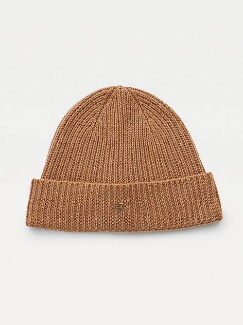 Tommy Hilfiger Pure Cashmere Beanie Kalap Női Barna | TH637RDX