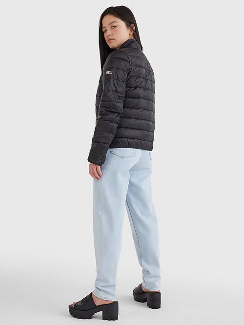 Tommy Hilfiger Quilted Zip-Thru Kabát Női Fekete | TH348MOZ