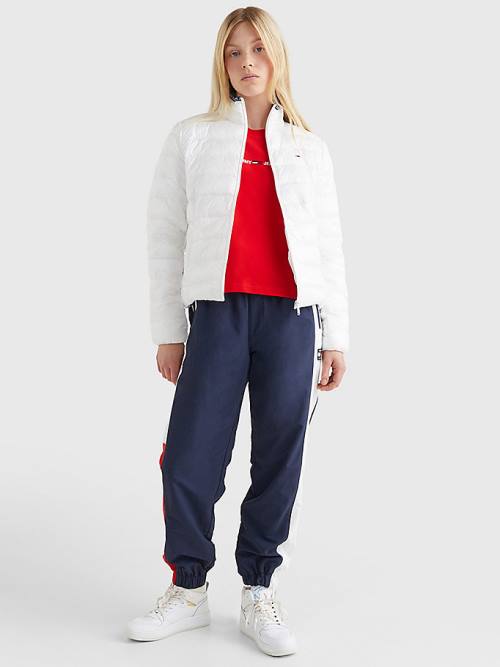 Tommy Hilfiger Quilted Zip-Thru Kabát Női Fehér | TH395MDF