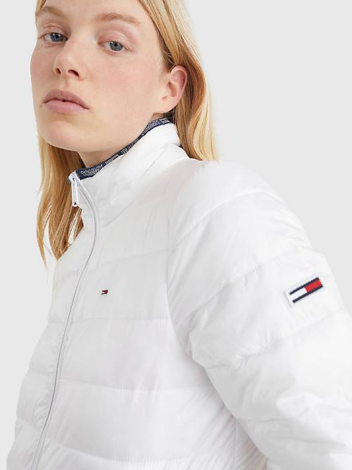 Tommy Hilfiger Quilted Zip-Thru Kabát Női Fehér | TH395MDF