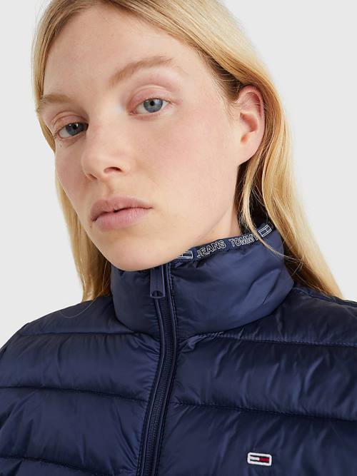 Tommy Hilfiger Quilted Zip-Thru Kabát Női Kék | TH798CXI