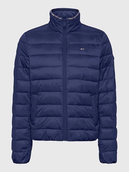 Tommy Hilfiger Quilted Zip-Thru Kabát Női Kék | TH798CXI