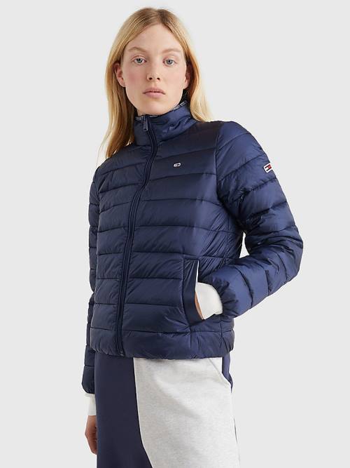 Tommy Hilfiger Quilted Zip-Thru Kabát Női Kék | TH798CXI