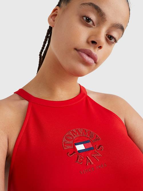 Tommy Hilfiger Racerback Bodycon Ruha Női Piros | TH124DEV