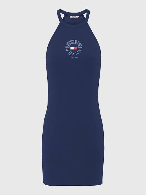 Tommy Hilfiger Racerback Bodycon Ruha Női Kék | TH168CVP