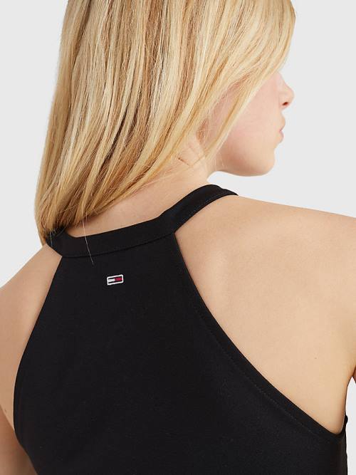 Tommy Hilfiger Racerback Bodycon Ruha Női Fekete | TH514FWU