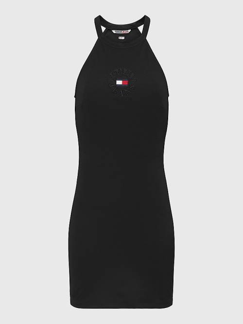 Tommy Hilfiger Racerback Bodycon Ruha Női Fekete | TH514FWU