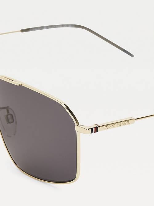 Tommy Hilfiger Rectangular Double Bridge Napszemüveg Férfi Szürke | TH675IFH