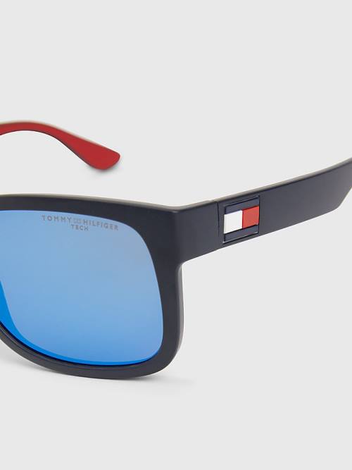 Tommy Hilfiger Rectangular Frame Napszemüveg Férfi Kék | TH240HUP