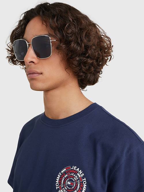 Tommy Hilfiger Rectangular Lens Napszemüveg Férfi Szürke | TH318COQ