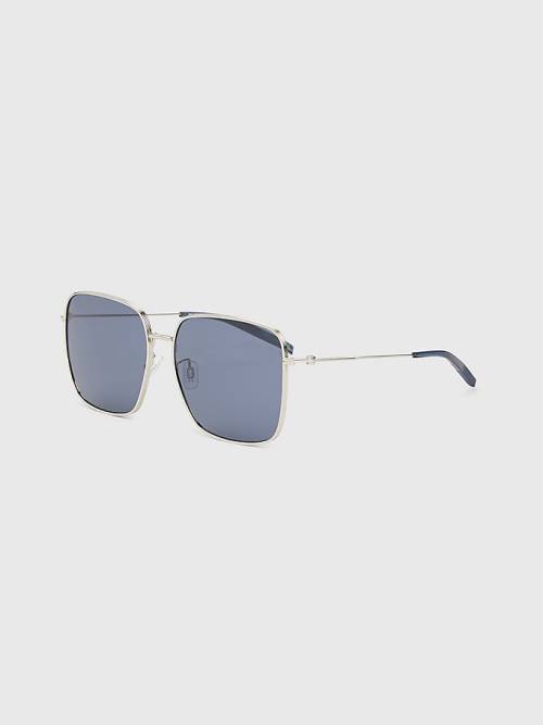 Tommy Hilfiger Rectangular Lens Napszemüveg Férfi Szürke | TH318COQ